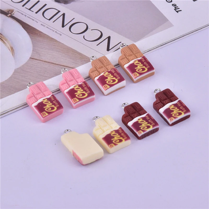 10pcs/lot Chocolate Resin Charms Pendants for DIY Jewelry Making Finding Accessories Handmade Earring Necklace Bracelet