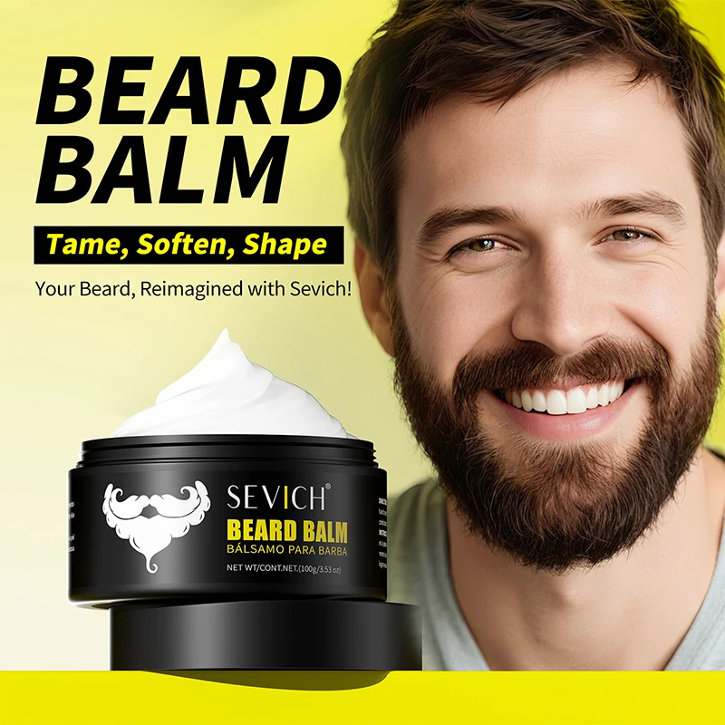 SEVICH Natural Beard Balm Wax Beard Growth Oil for Men Moisturizing Smoothing Beard Styling Professional Care Cream Skin Care