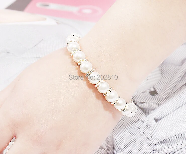 official-website tiki White pearl 8mm Snowflake accessories bead bracelet fashion Christmas bracelet jewelry