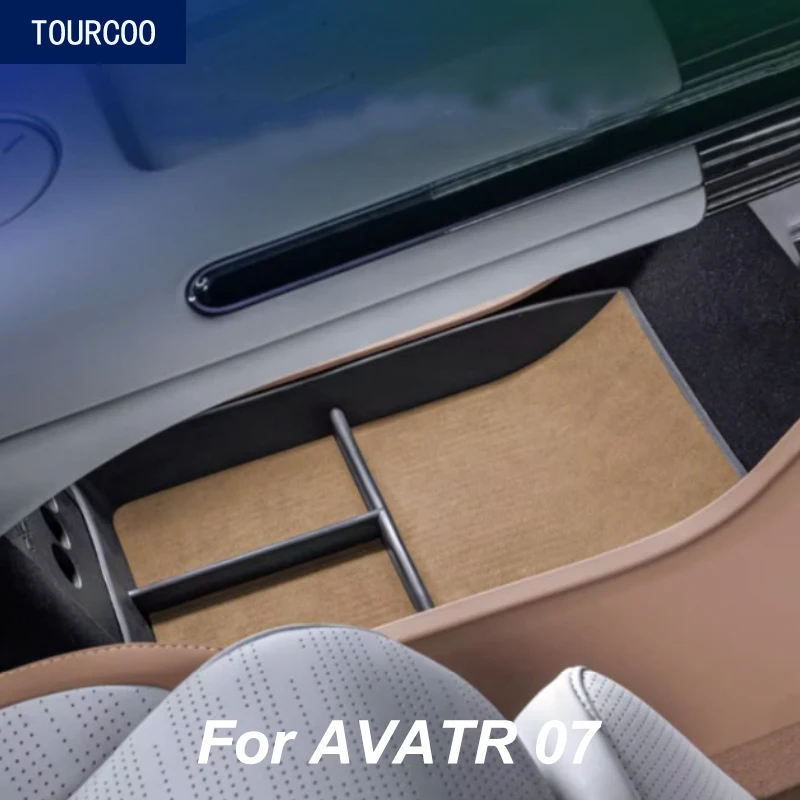 For Avatr 07 2024 TPE Storage Box with Alcantara Suede Pad Mat Armrest Storage Box Interior Modified Accessories