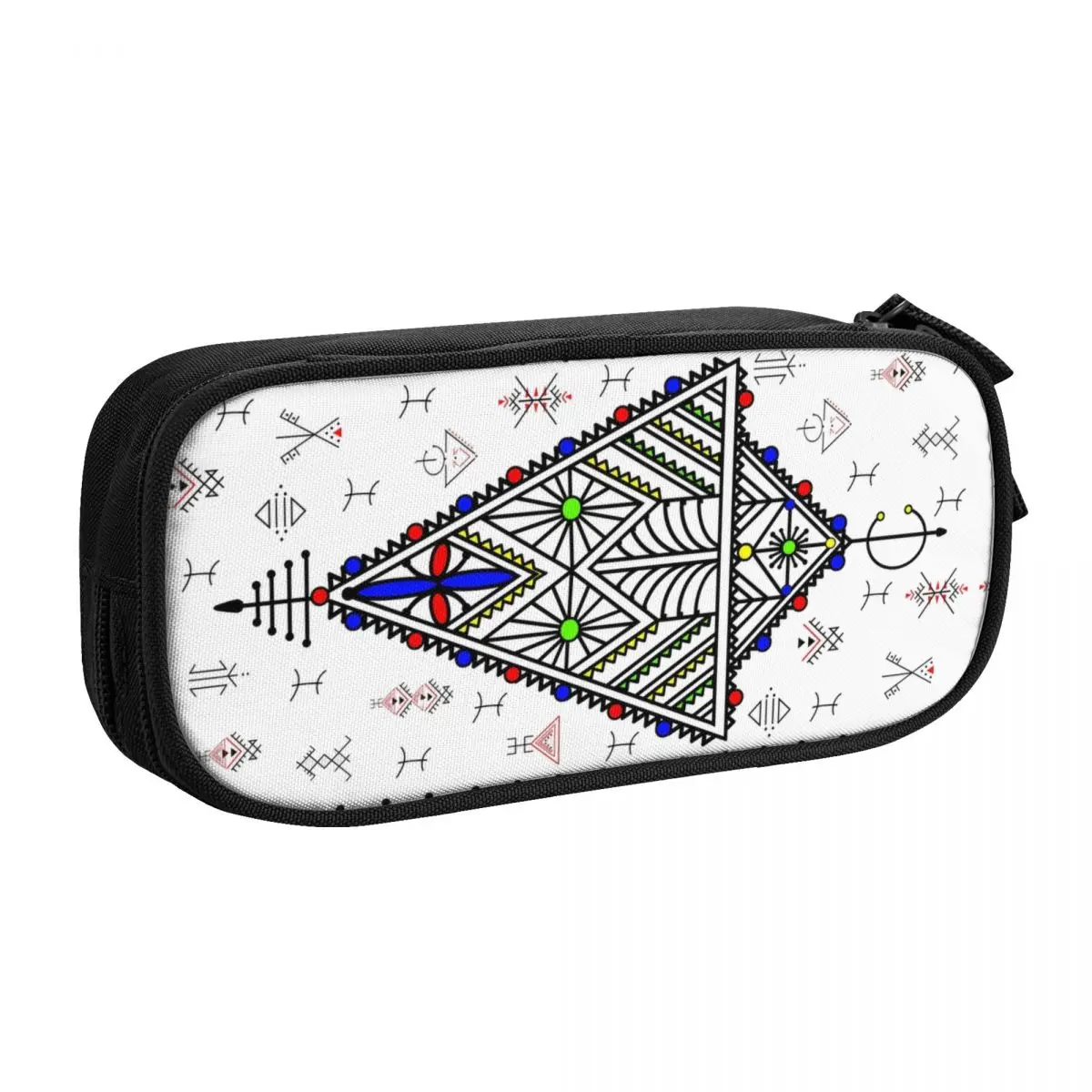 Custom Kabyle Amazigh Carpet Pencil Cases for Boys Gilrs Large Storage Africa Geometric Morocco Style Pen Bag Box Stationery