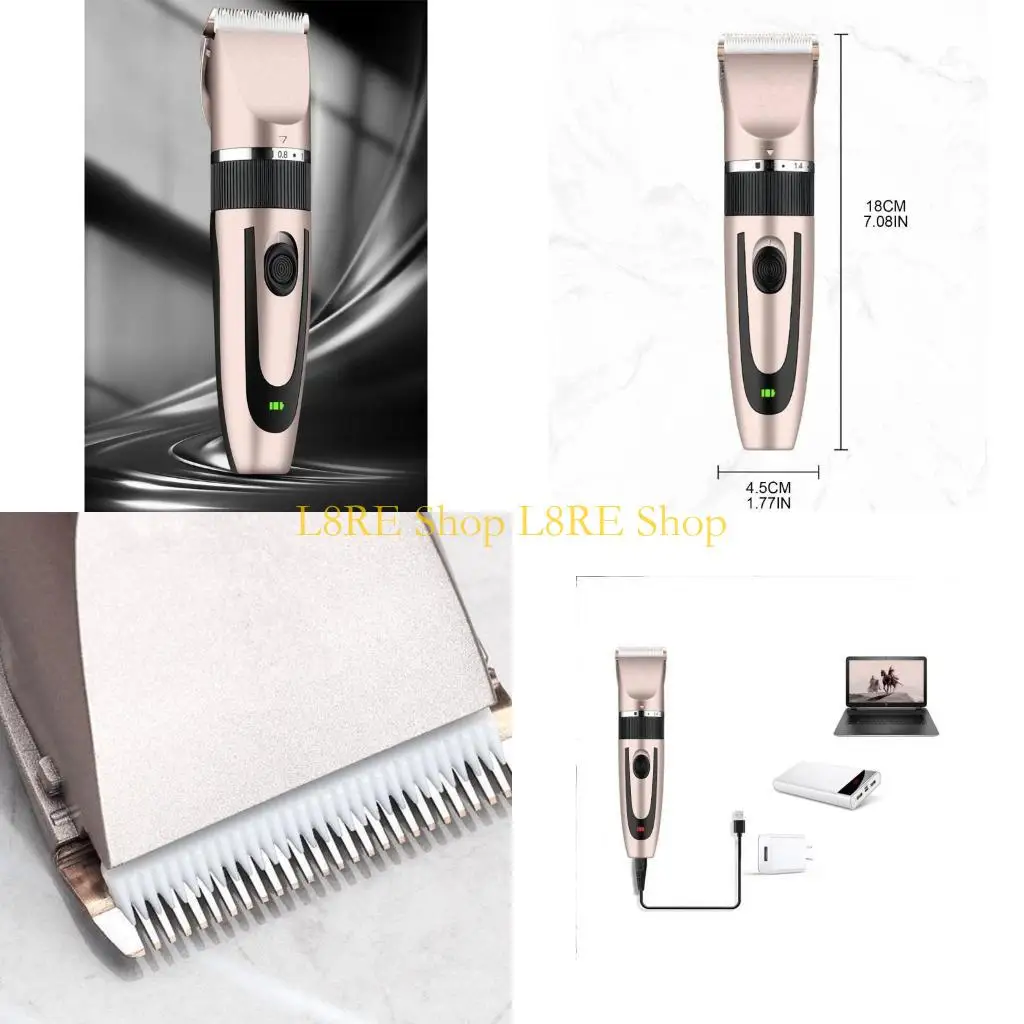 

L8RE Professional Hair Clipper Push Shear Men Barber Beard Trimmer Rechargeable Hair Cutting Machine Low Noise Adult Haircut