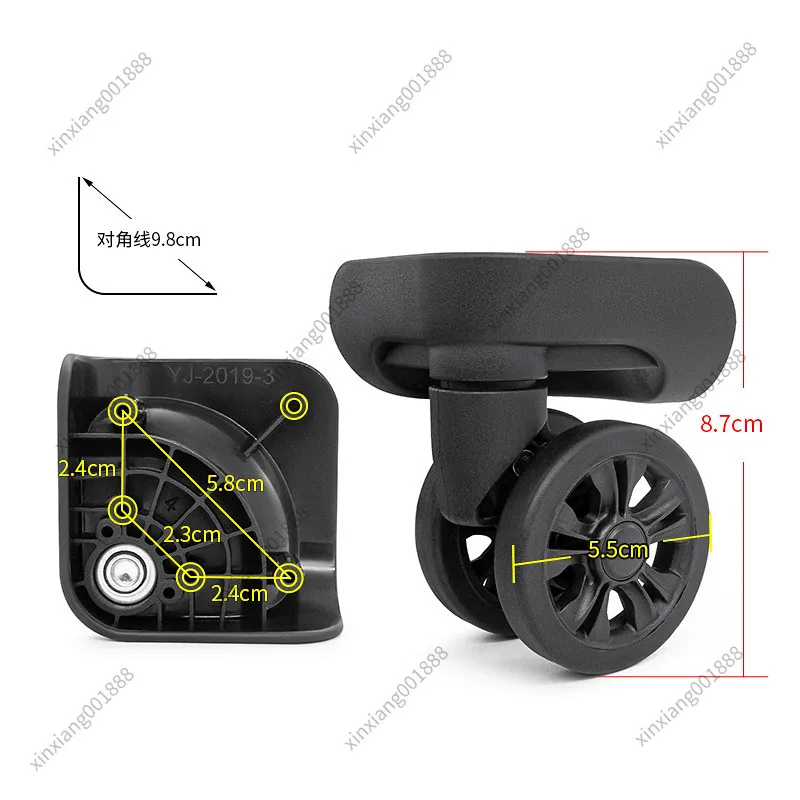 YJ-2019 Swivel Caster Replacement Wheels For Woodpecker Luggage Trolley Case Silent Rolling Spare Parts Password Suitcase Roller