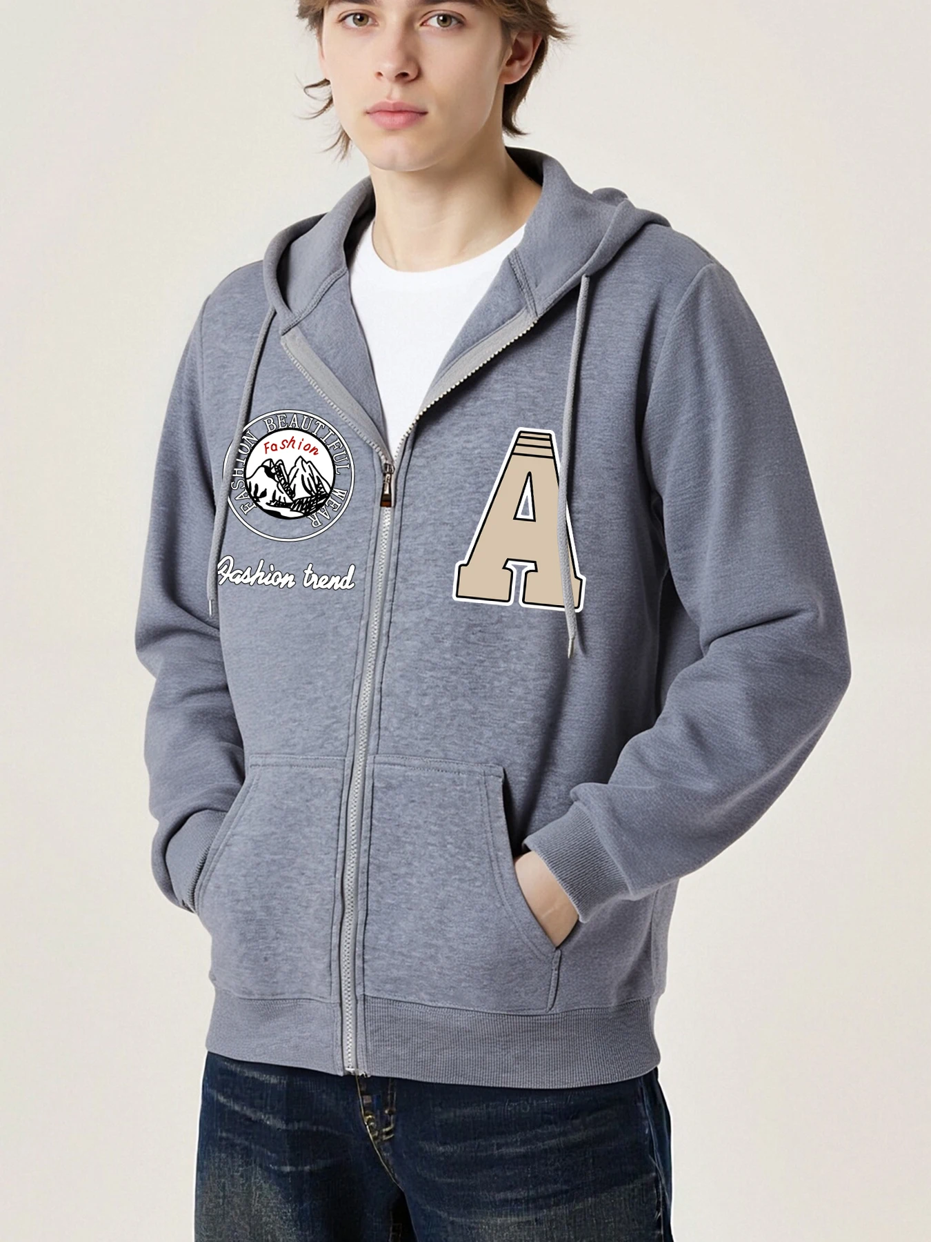 

Модные куртки с пейзажами и буквенным принтом Malezipper, свободные повседневные толстовки, уличная флисовая спортивная одежда, винтажная одежда с карманами, мужская одежда