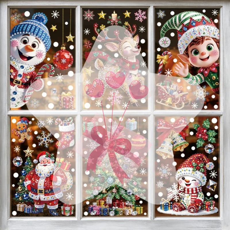 Christmas Decoration Window Stickers Traceless Home Window Decorations Static Cling New Year Xmas Festival Party Decor PVC