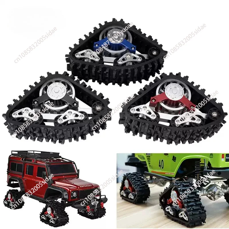 4PCS Aluminum All-Terrain Tracks Wheels Snow Tires Set for Traxxas TRX4 TRX-4 Defender Bronco G500 1/10 RC Crawler