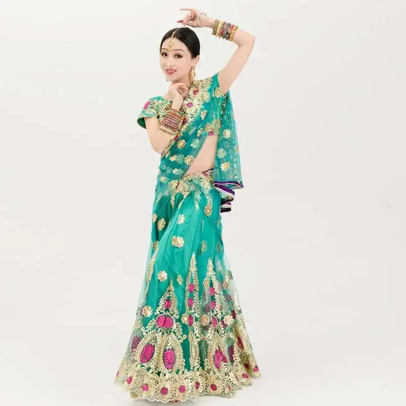 

Indian Dance Costume Boutique Embroidery Lenhana Kali Punjab Bollywood Performance Dress Katak Women
