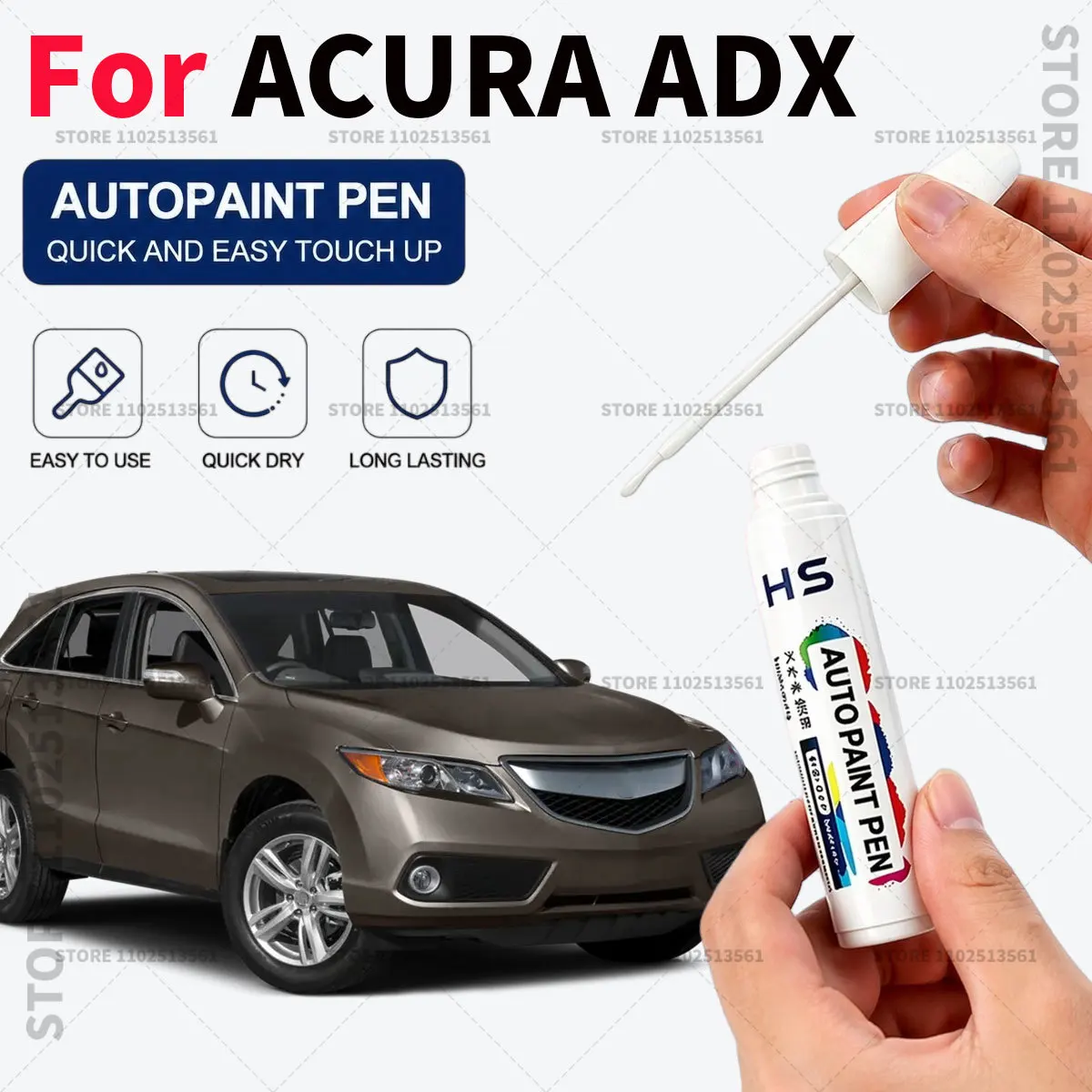 For ACURA ADX Touch Up Paint Pen Car Paint Scratch Repair Tool Adriatic Sea Blue Platinum White Pearl Milano Red Solar Silver