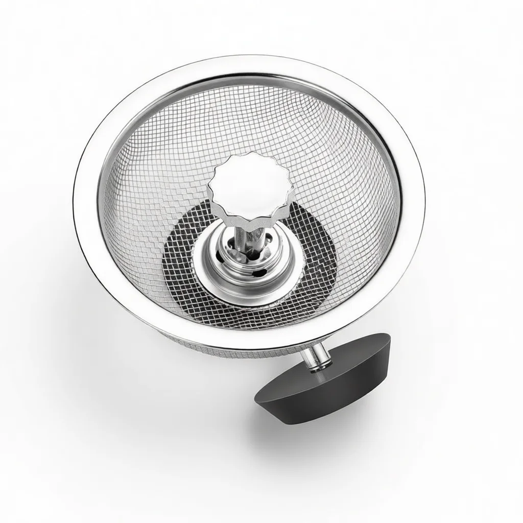 Kitchen Sink Drain Strainer Stainless Steel Filter Mesh Stopper Anti Clogging Waste Hair Catcher Basin Tool