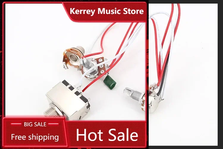 

Electric guitar circuit assembly 1 volume 1 tone three-position switch with output port