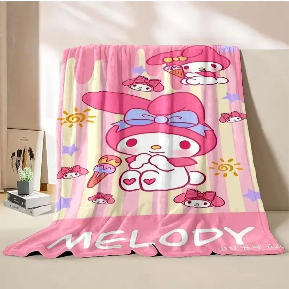 My Melody Soft Plush Blanket Sanrio Soft Fluffy Quilt Thicken Children Nap Blanket Cartoon My Melody Sofa Blanket  Adult Gift