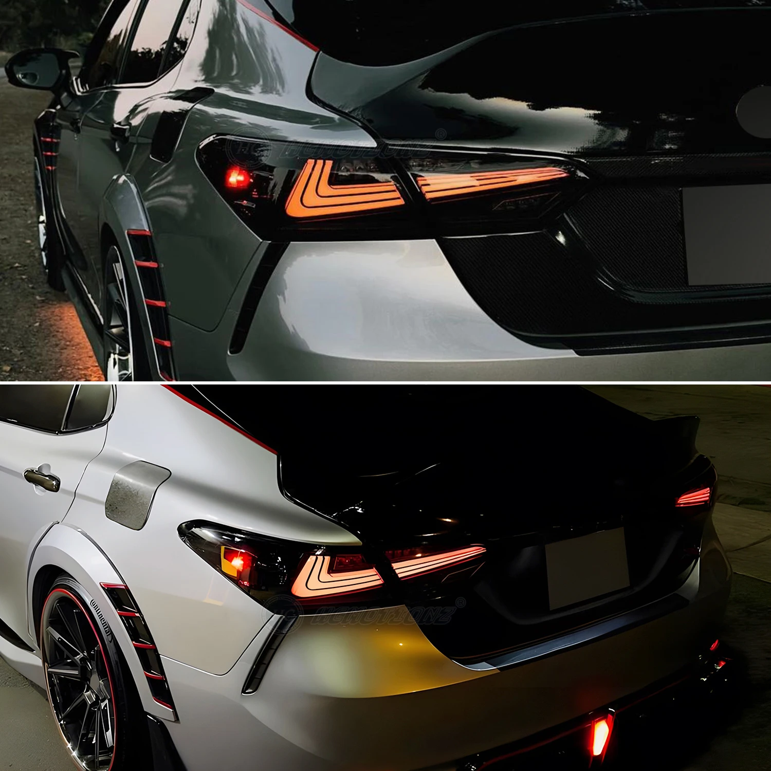 HCMOTIONZ LED Tail Lights for Toyota Camry 2018-2024 DRL Start UP Animation Lighting System Car Back Lamps Assembly Accessories
