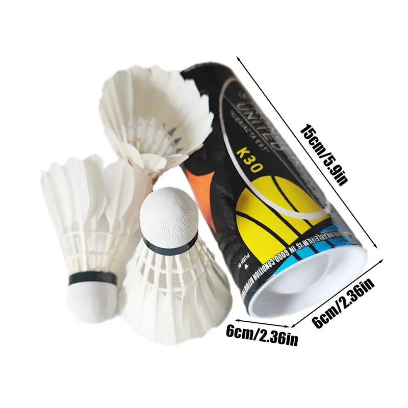 Volante de plumas de pato para Kawasaki, Bola de entrenamiento blanca para bádminton de alta velocidad, 3 unidades