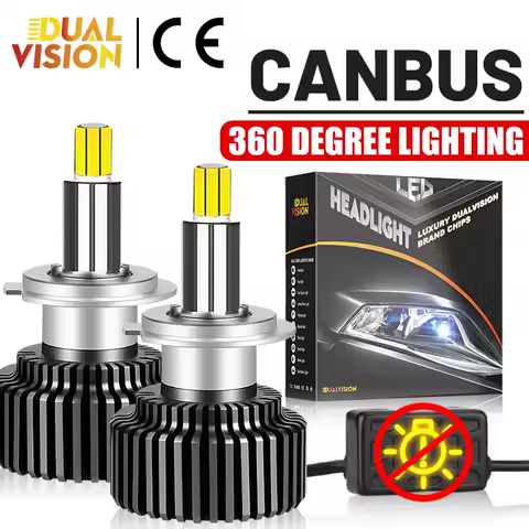 360 H7 LED H4 Headlights Canbus H1 H11 H8 H9 9005 9006 HB3 HB4 9012 Hir2 880 881 High Penetration 6000K 8000K Auto Fog Lamps 12V