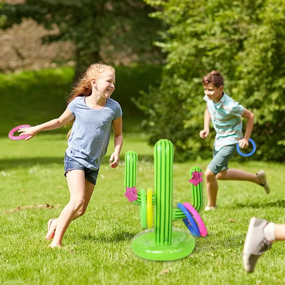 

PVC Inflatable Cactus Ring Toss Game Cactus Interactive Inflatable Floating Toss Game Floating Playing Double Beats