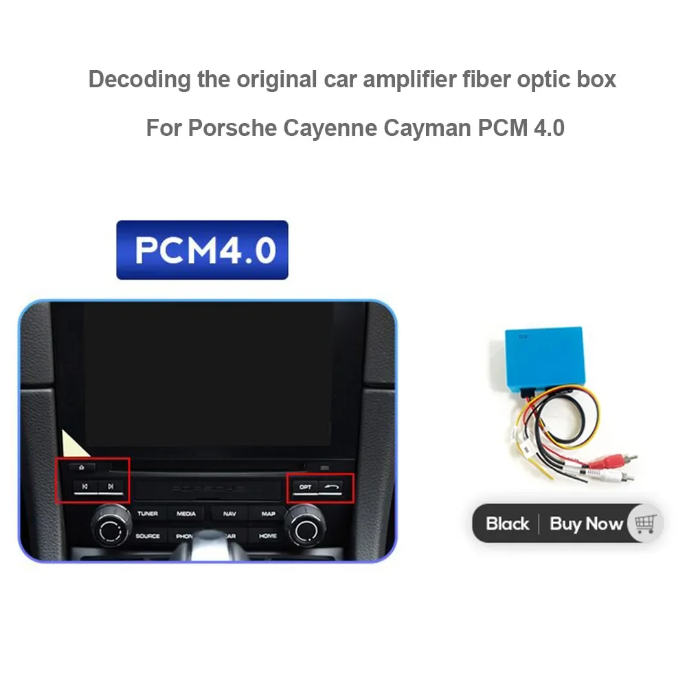 Decoding the original car amplifier fiber optic box For Porsche Cayenne Cayman Panamera PCM4.0