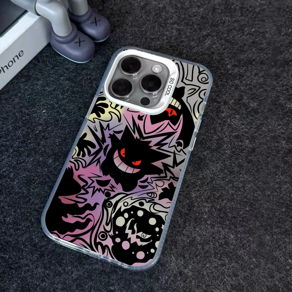 P-Pokemon-G-Gengars-gr Phone Case IMD Color Silver Shell For IPhone 16 15 14 13 12 Pro Max Plus