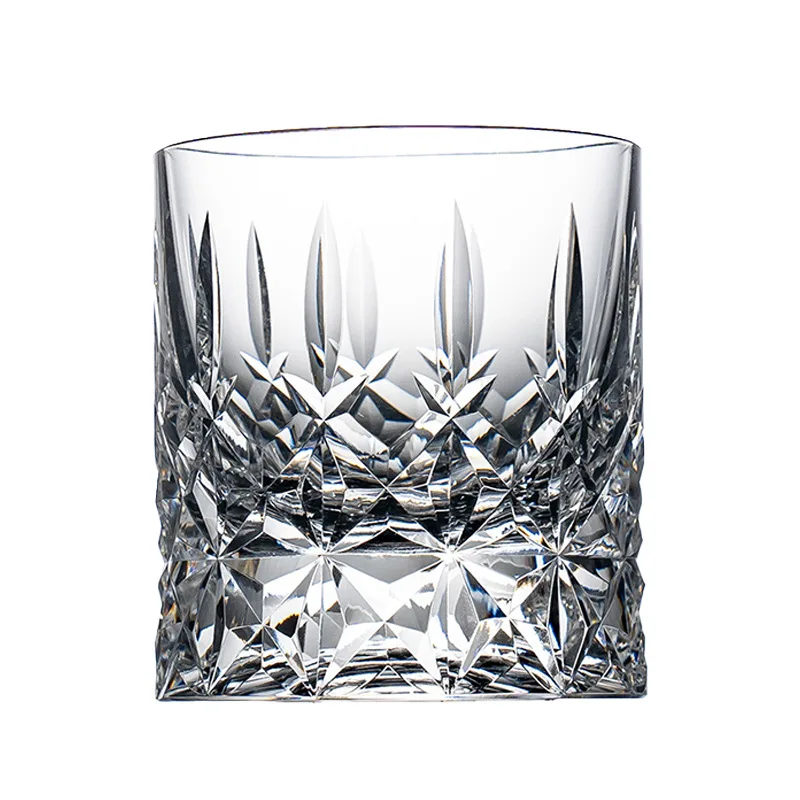 Vintage Carved K9 Crystal Whiskey Glass - Handmade Edo-Cut Design, Premium Liquor Cup for Bourbon/Scotch