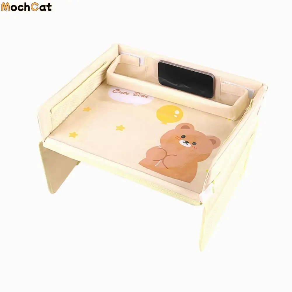 

Поднос для детского автокресла с рисунком медведя, кролика, детский держатель для игрушек, стол, обеденный поднос, поднос для закусок, автомобильный поднос, стол, органайзер для хранения автомобиля