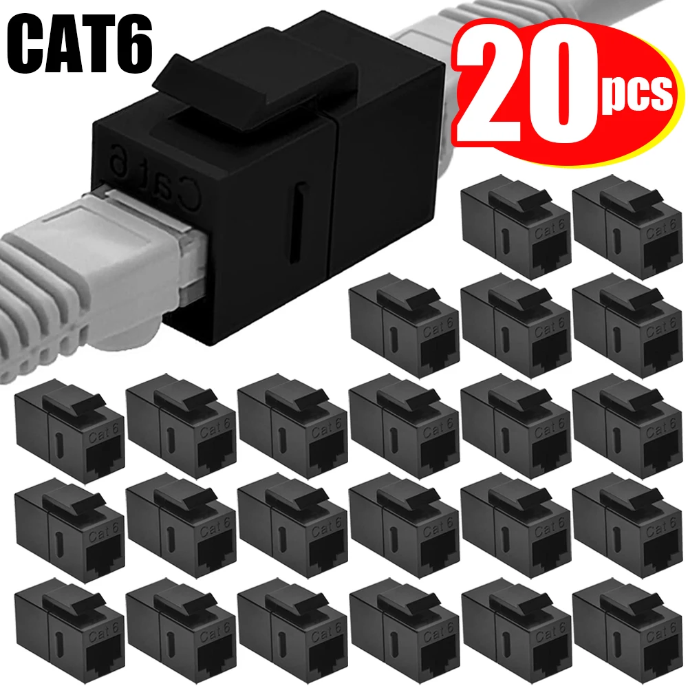 2-20PCS CAT6 RJ45 Keystone Jack Inline Coupler 10Gbps High-speed Connector Female To Female Ethernet Cable Extender Adapters
