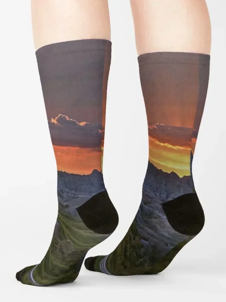 Sunset, Badlands National Park Socks kawaii cotton football fashionable Socks For Girls Men's