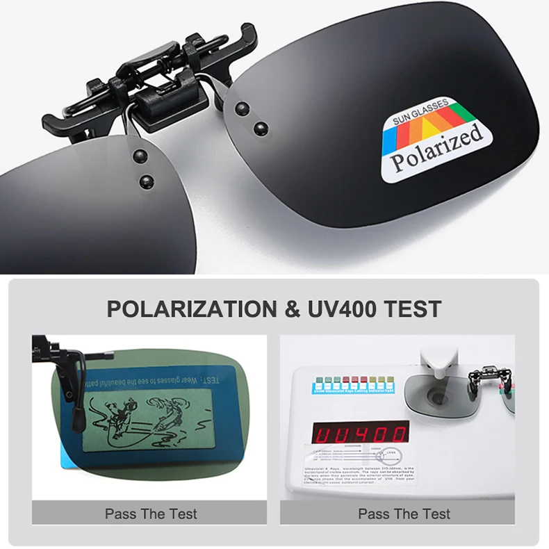 Polarisierte Clip Sonnenbrille 2Pcs Set Myopie Gläser Clip Fahrer Angeln Nachtsicht Myopie Clipon Sonnenschutz Brillen – Detail 7