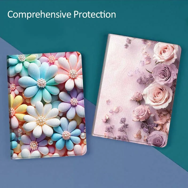 

Flower Luxury Sparkling Gift For Huawei MediaPad T5 T10s M6 M5Lite SE Honor Tab 5 6 7 V7 V8 X8a X9a Pro Soft Tablet Case