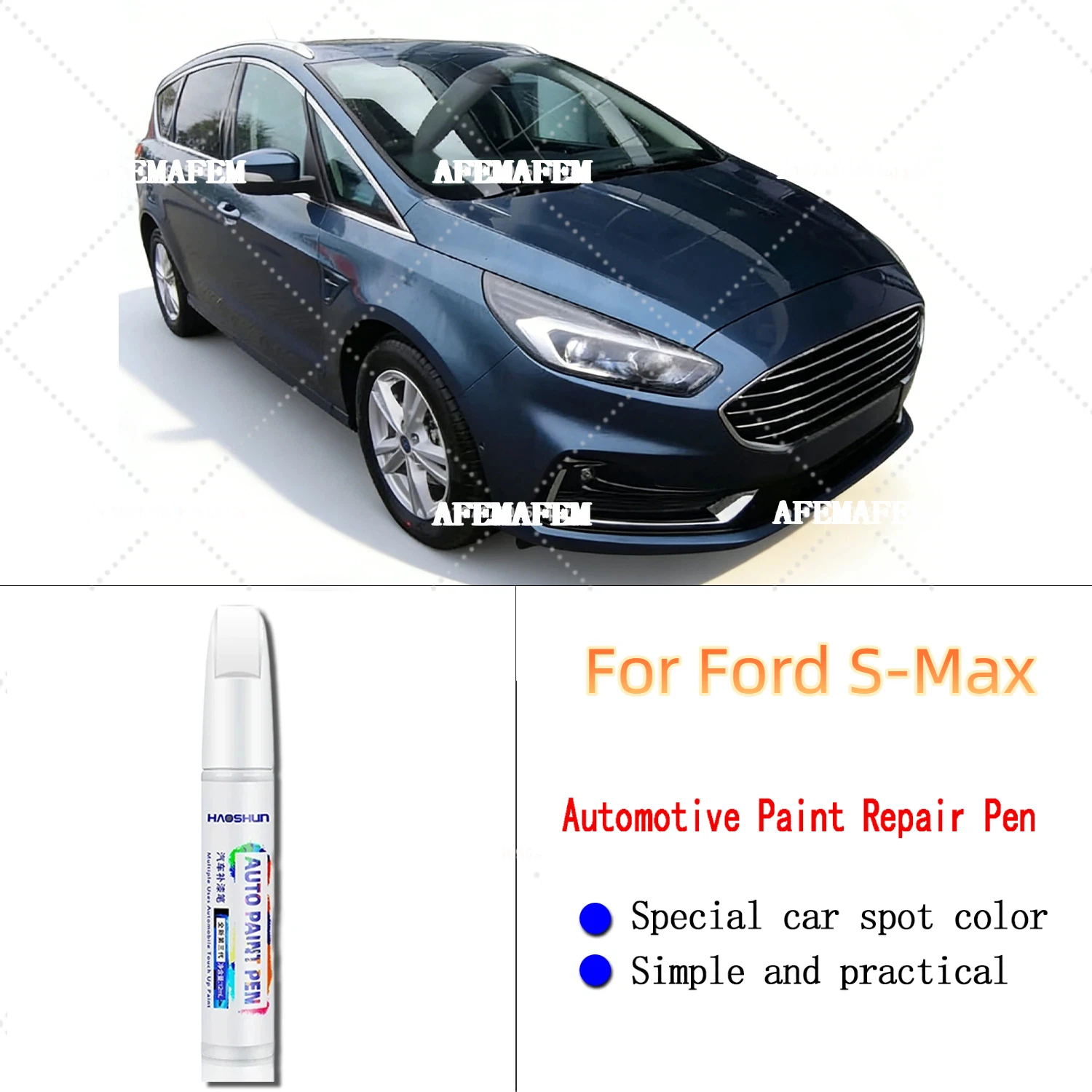 For Ford S-Max Car Paint Repair Paint Pen Clear Coat Enhances Gloss & Restores Original Factory Paint Finish Frozen White