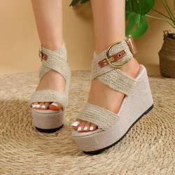 Women Wedges Sandals Fish Mouth Women Peep Toe Luxury Sandals 2024 New Summer Platform Shoes Comfort Summer Designer Sandals