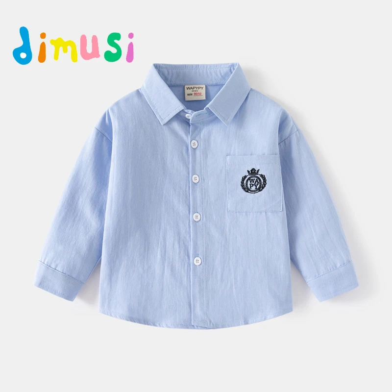 Spring Boys' Shirt Outdoor Casual Pure Cotton Breathable Kids Long Sleeve Tops Fashion School Style Shirt Children's Clothing