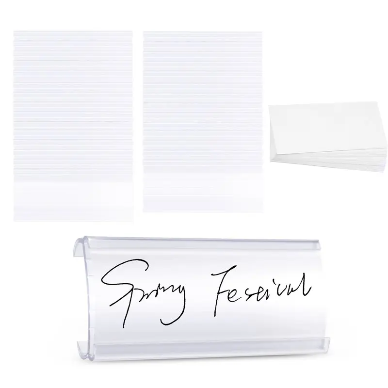 Wire Shelf Label Holders, 30 Pack Plastic Wire Shelf Label Clips With Label Paper Removable Wire Rack Label Holder-AT35