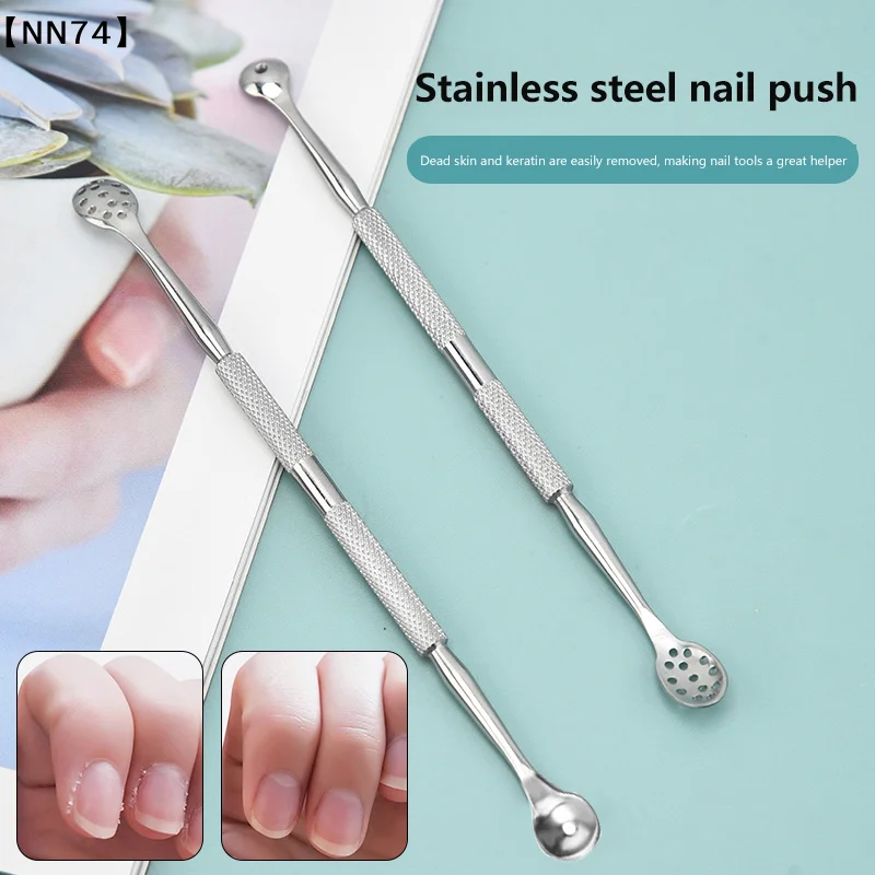 1pcs Double-Ended Stainless Steel Cuticle Pusher Dead Skin Push Remover For Pedicure Manicure Nail Art Cleaner Care Tool[J]【W4】