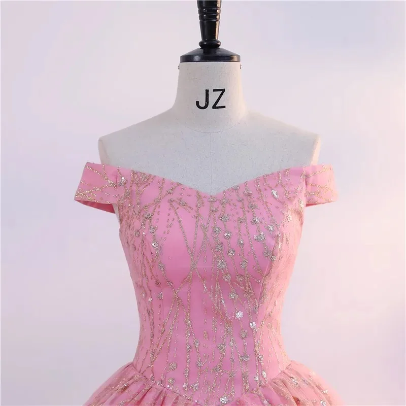 2026 primavera novo elegante vestido de noiva brinde com decote em v exame de arte malha vestido adulto moda rosa cinta vestido de noite ombro