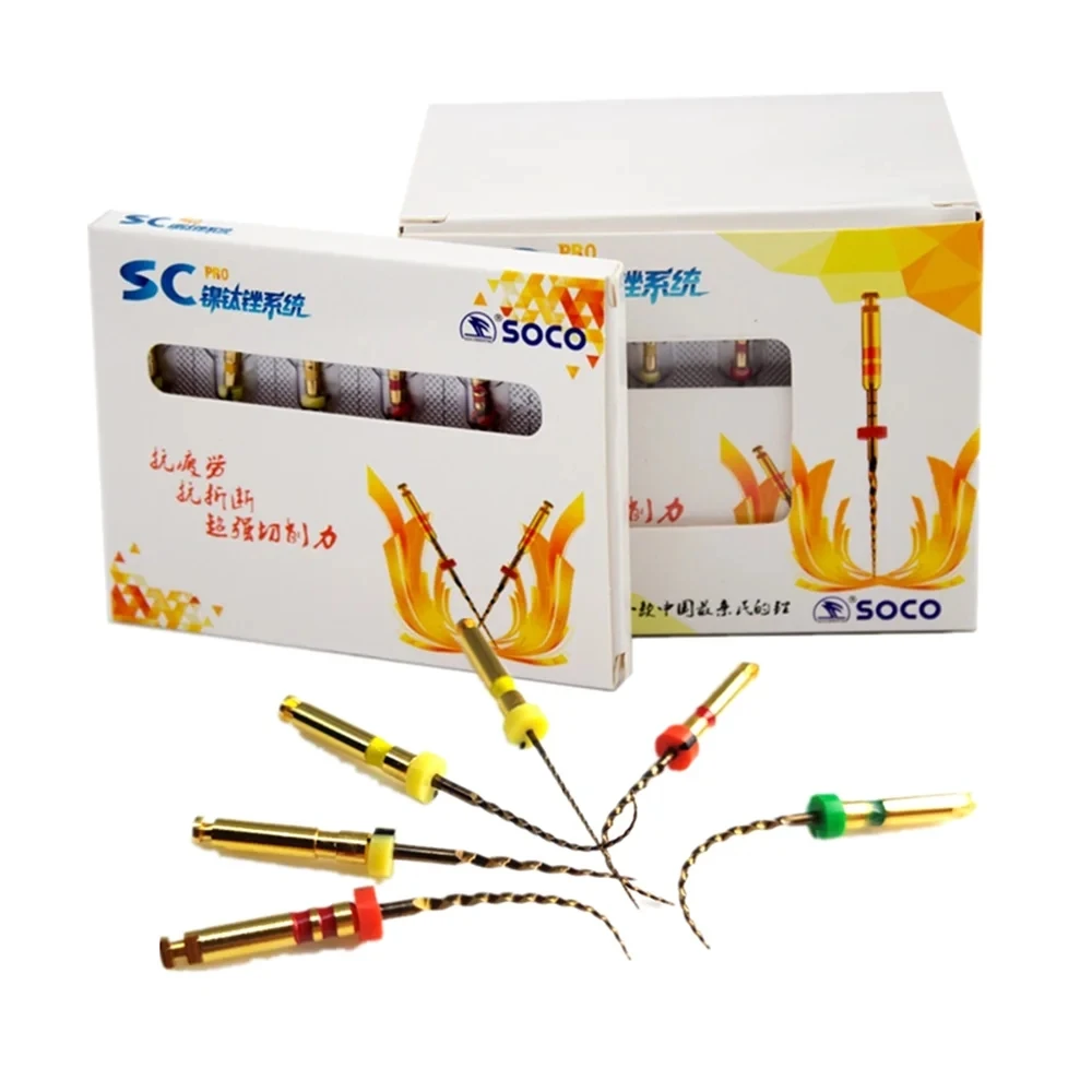 Dental COXO  SOCO PRO File Root Canal Taper Endodontic File Gold Heat Activated Rotary File Flexible Dentist Materials SOCO PRO