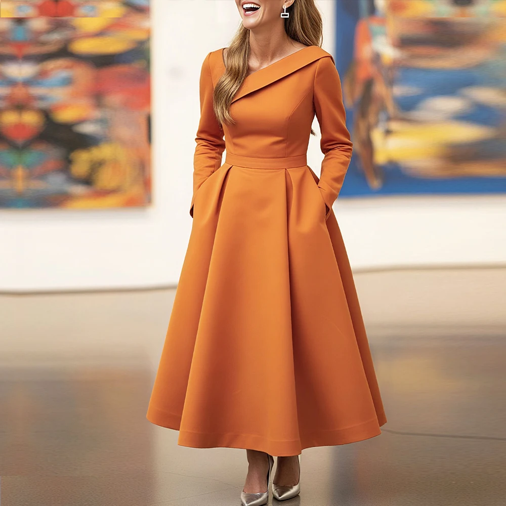 Vestidos de madre de la novia con cuello asimétrico personalizado para boda, vestido de noche elegante, vestidos de graduación para mujer, traje para evento nupcial