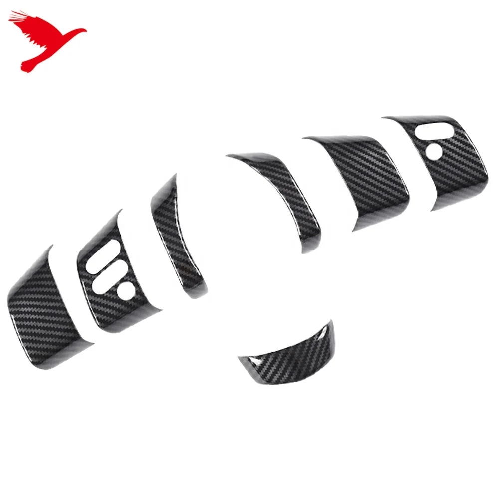 

For Toyota FJ Cruiser (XJ10) 2007-2021 Car Accessories Steering Wheel Cover Trim Frame ABS Carbon Fiber Grain 7pcs