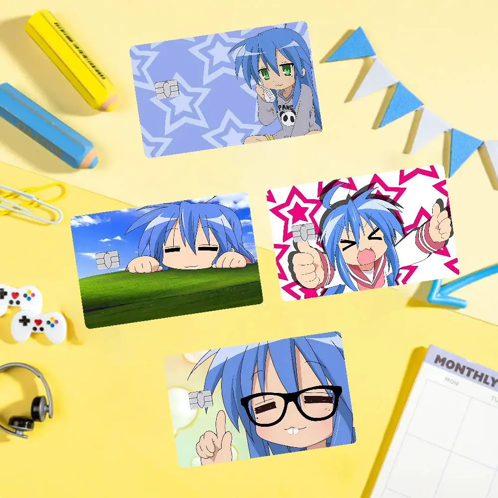 Cute Anime L-lucky Star Card Stickers Credit Card DIY Card Protector Stickers Waterproof Film Skin Cover