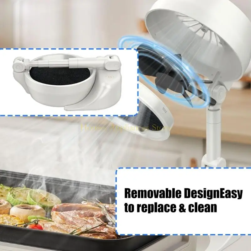 D0AB Miniatur Rentang Portabel Hood Dengan Kecepatan Angin yang Dapat Disetel Disetel Lepas Filter Desktop Kipas Kipas