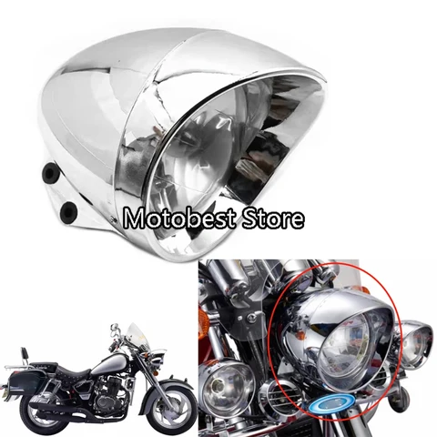 Для Harley Cruise Honda Steed Shadow мотоцикл 6,5 "пуля галогенная фара для QIANJIANG Lifan 150-11/14 QJ150-18F