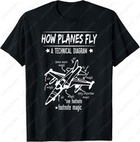 How Planes Fly Funny Aerospace Engineer Pilot Aviation T-Shirt Vintage Classic Fashion Streetwear O-neck Short-sleev Gift Tees
