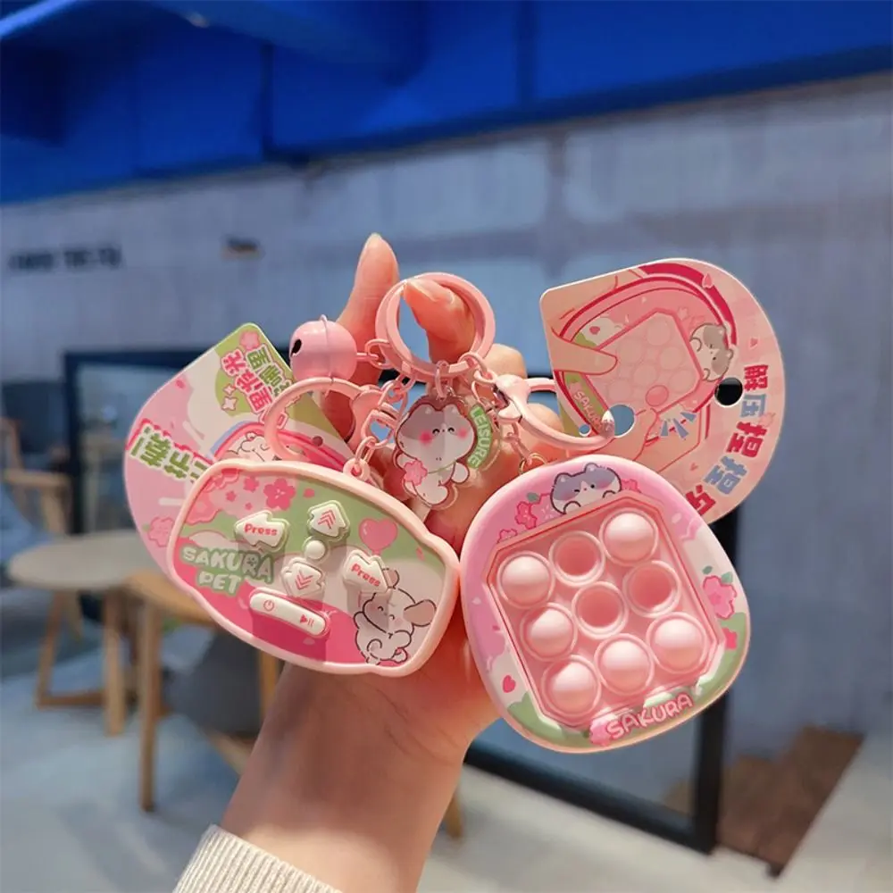 

Car Hanging Ornament PVC Decompress Toy Key Chain Alloy Cute Maze Game Key Ring Cartoon Funny Bear Doll Pinch Key Chain Couple