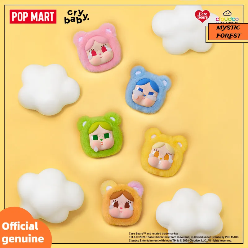 New POP MART Mini Bag Blind Box Crybaby X Care Bears Series Cute Pendant Jewelry Box Collectible Toy Decor Doll Gifts