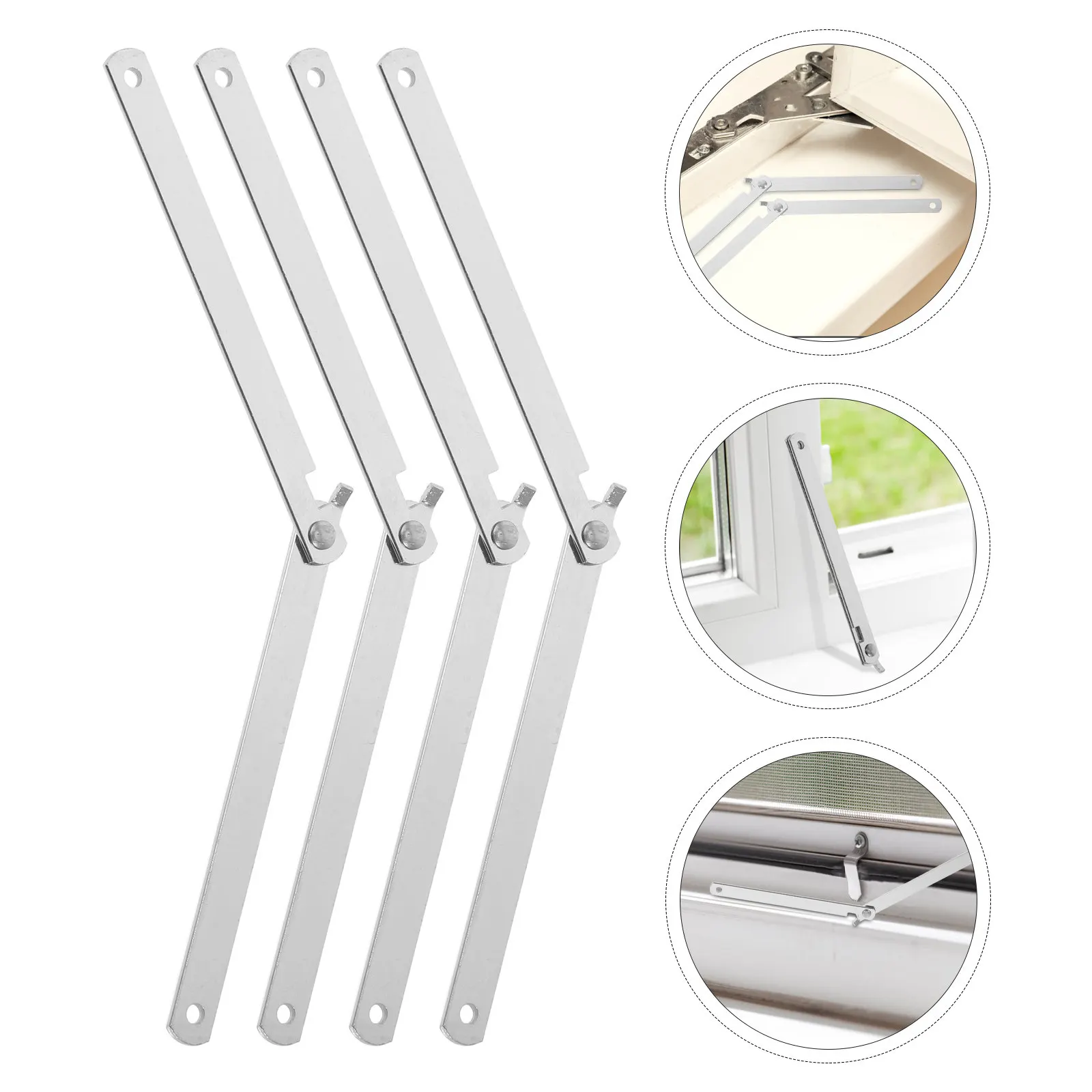 8Pcs Curved Folding Pull Rod Cabinet Support Pole Telescopic Adjustable Iron Hardware for Door Window Blind Drapery Installation