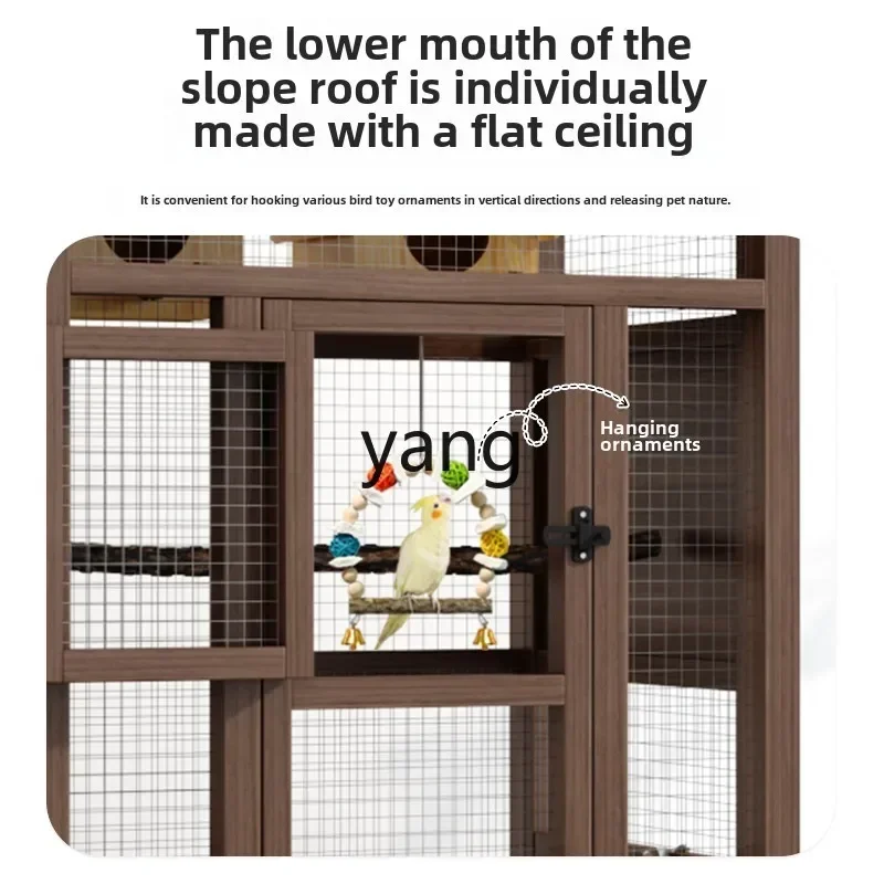 LH home luxury villa solid wood large space splash-proof easy to clean ecological bird cage