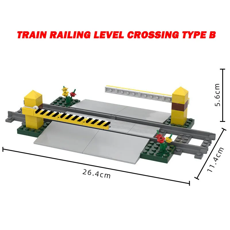 

City Trains DIY Building Blocks Train Railing Level Crossing Bricks Model Soft Flexible Cross Tracks Railway MOC Toy Xmas Gifts