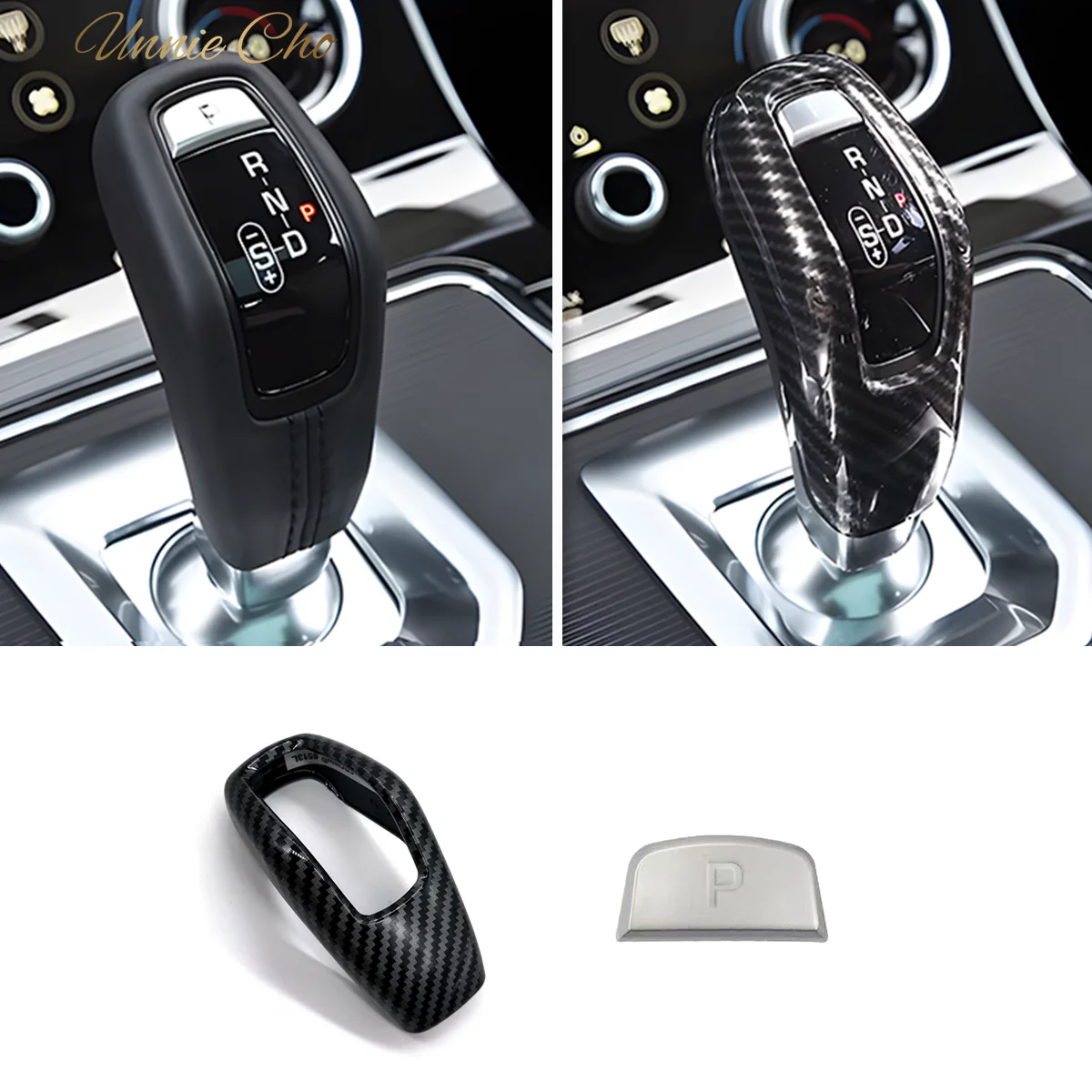 ABS Gear Shift Cover for Range Rover Evoque Sport Carbon Car Decorating for Jaguar XE Lever Change Knob for Discovery Sport 