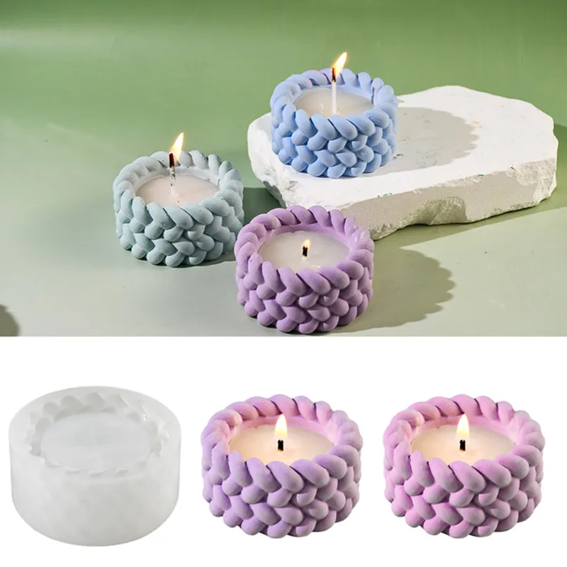 Twine Shape Candle Cup Silicone Mold DIY Candle Holder Ornament Jewelry Storage Resin Mold Home Decoration