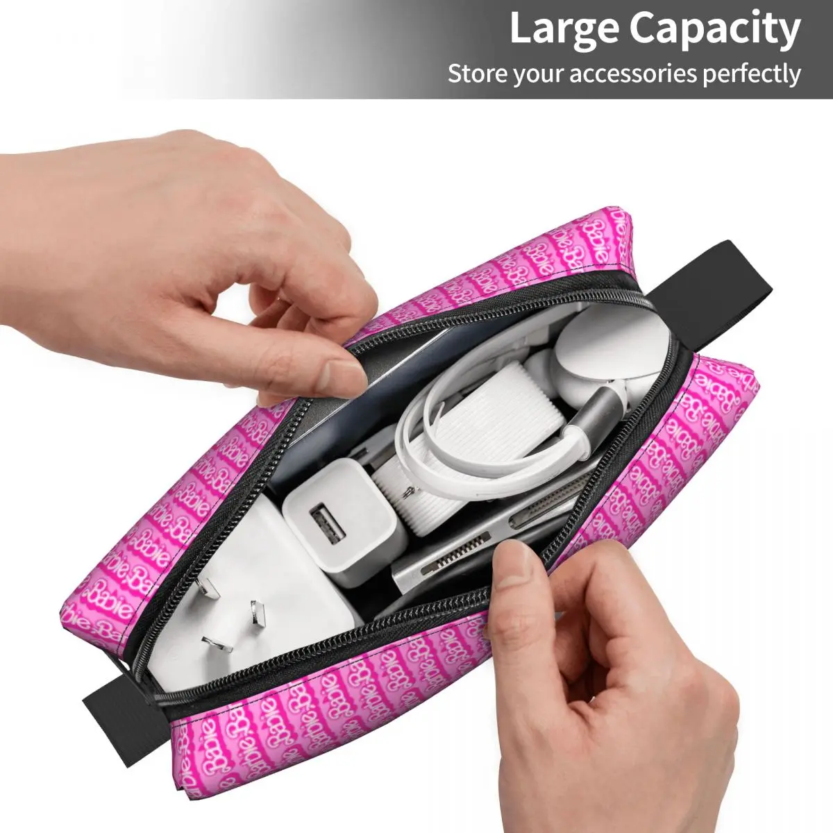 Custom Travel Barbie Pattern Toiletry Bag Portable Disney Cosmetic Makeup Organizer for Women Beauty Storage Dopp Kit Box