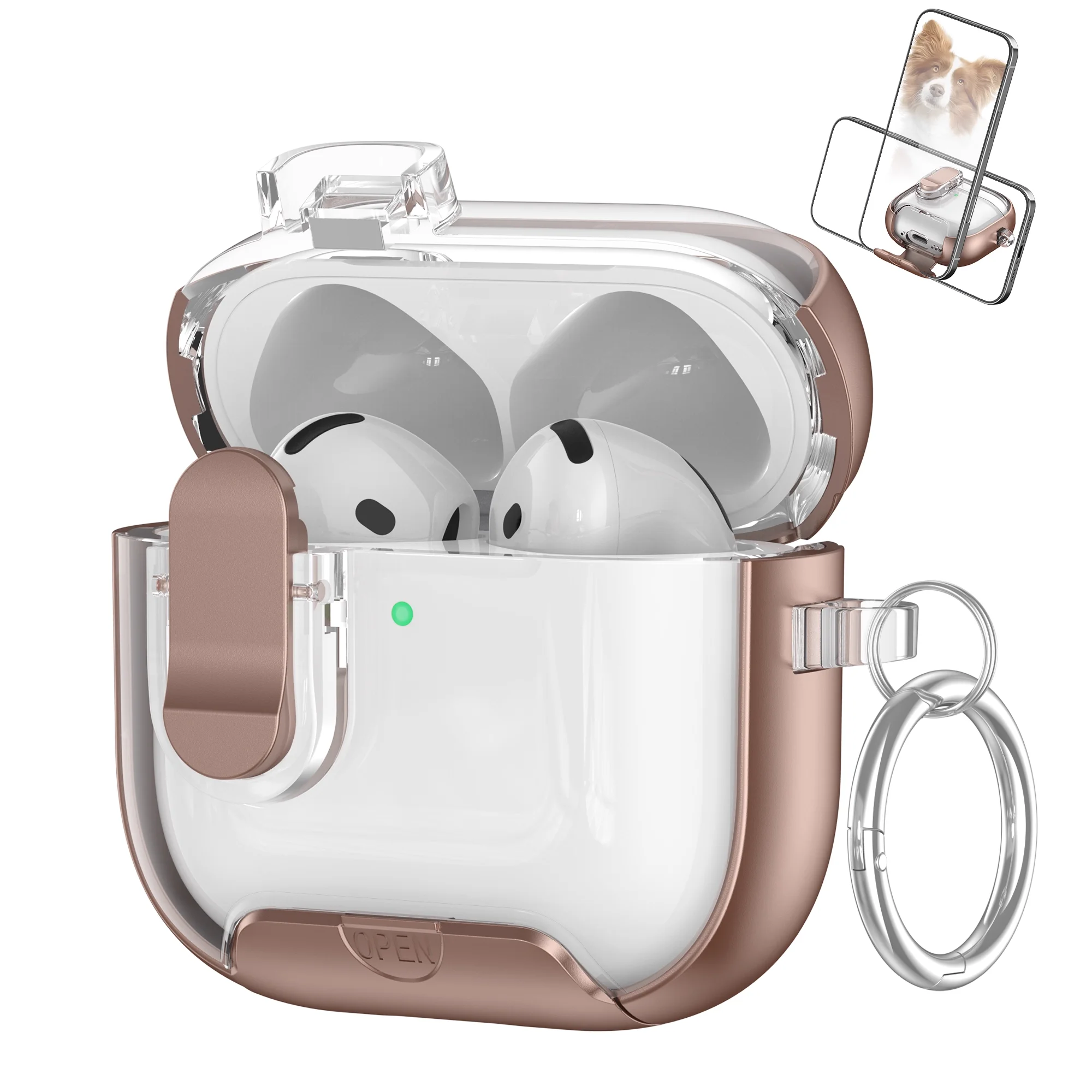 เคสใสสำหรับ Airpods Pro 3 รุ่นที่ 2  วัสดุ TPU นิ่ม ป้องกันรอยขีดข่วน พร้อมฝาปิดแบบล็อค สำหรับ Funda Airpods 4