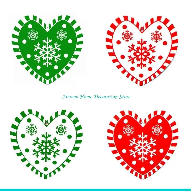 H7BF Upgraded Snowflake Ornaments Metal Snow Flakes- Ornaments Heart-shaped Snowflake for Winter Christmas Tree 3 Styles